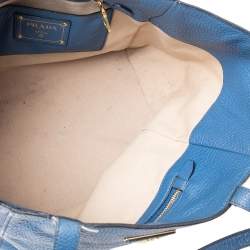 Pre Owned Prada Blue Vitello Daino Tote