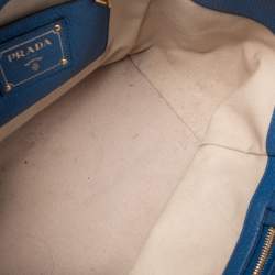 Pre Owned Prada Blue Vitello Daino Tote