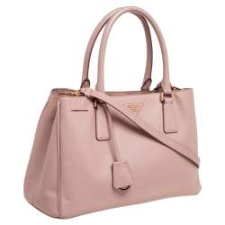 Pre Owned Prada Pink Saffiano Lux Leather Medium Galleria Tote