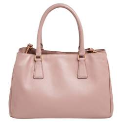 Pre Owned Prada Pink Saffiano Lux Leather Medium Galleria Tote