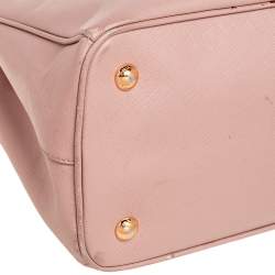 Pre Owned Prada Pink Saffiano Lux Leather Medium Galleria Tote