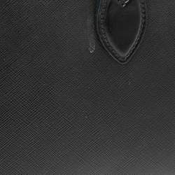 Pre Owned Prada Black Saffiano Leather Small Top Handle Crossbody Bag