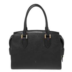 Pre Owned Prada Black Saffiano Leather Small Top Handle Crossbody Bag