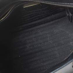 Pre Owned Prada Black Saffiano Leather Small Top Handle Crossbody Bag