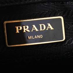 Pre Owned Prada Black Saffiano Leather Small Top Handle Crossbody Bag