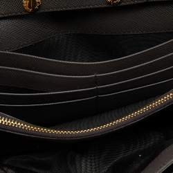 Pre Owned Prada Dark Khaki Saffiano Metal Leather Wallet on Chain