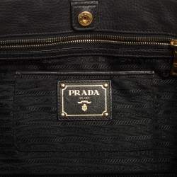 Pre Owned Prada Black Leather Large Open Tote