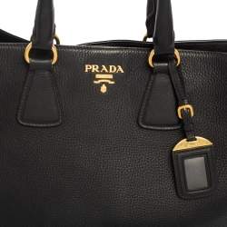 Pre Owned Prada Black Leather Large Open Tote