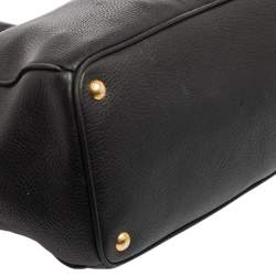 Pre Owned Prada Black Leather Large Open Tote