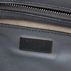 Pre Owned Prada Grey Leather Double Zip Tote