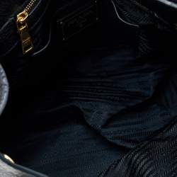 Pre Owned Prada Black Leather Vitello Daino Tote