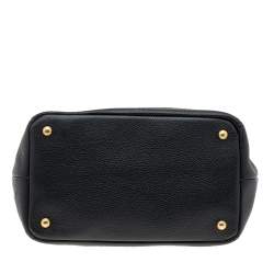 Pre Owned Prada Black Leather Vitello Daino Tote