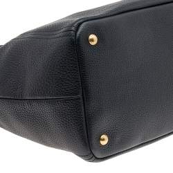 Pre Owned Prada Black Leather Vitello Daino Tote