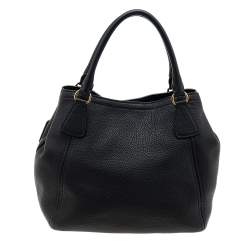 Pre Owned Prada Black Leather Vitello Daino Tote