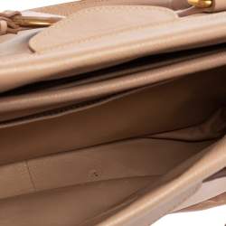 Pre Owned Prada Poudre Pink Saffiano Lux Leather Cannella Tote