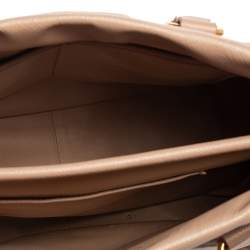 Pre Owned Prada Poudre Pink Saffiano Lux Leather Cannella Tote