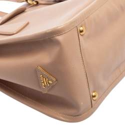 Pre Owned Prada Poudre Pink Saffiano Lux Leather Cannella Tote