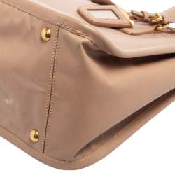 Pre Owned Prada Poudre Pink Saffiano Lux Leather Cannella Tote