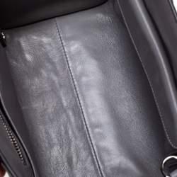 Pre Owned Prada Grey/Silver Suede and Snakeskin Double Handle Tote