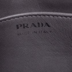 Pre Owned Prada Grey/Silver Suede and Snakeskin Double Handle Tote