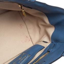 Pre Owned Prada Blue Vitello Daino Leather Tote