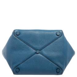 Pre Owned Prada Blue Vitello Daino Leather Tote