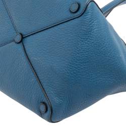 Pre Owned Prada Blue Vitello Daino Leather Tote