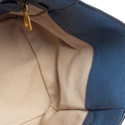 Pre Owned Prada Blue Vitello Daino Leather Tote