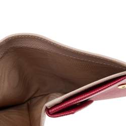 Pre Owned Prada Dusty Pink Saffiano Leather Bifold Wallet