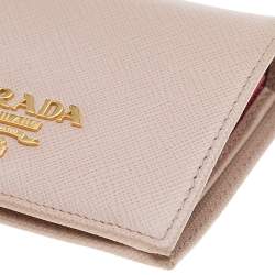 Pre Owned Prada Dusty Pink Saffiano Leather Bifold Wallet
