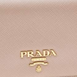 Pre Owned Prada Dusty Pink Saffiano Leather Bifold Wallet
