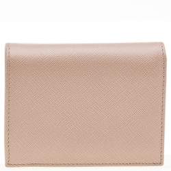 Pre Owned Prada Dusty Pink Saffiano Leather Bifold Wallet