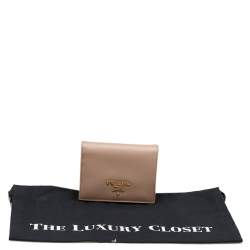 Pre Owned Prada Dusty Pink Saffiano Leather Bifold Wallet