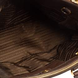 Pre Owned Prada Brown Leather Large Galleria Double Zip Tote
