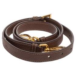 Pre Owned Prada Brown Leather Large Galleria Double Zip Tote