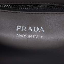 Pre Owned Prada Grey Saffiano Cuir Leather Monochrome Shoulder Bag