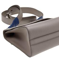 Pre Owned Prada Grey Saffiano Cuir Leather Monochrome Shoulder Bag