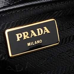 Pre Owned Prada Black Saffiano Lux Leather Dome Satchel