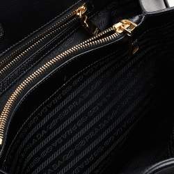 Pre Owned Prada Black Saffiano Lux Leather Dome Satchel