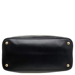 Pre Owned Prada Black Saffiano Lux Leather Dome Satchel