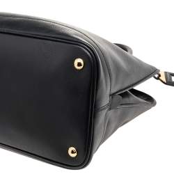 Pre Owned Prada Black Saffiano Lux Leather Dome Satchel