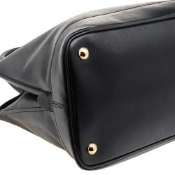 Pre Owned Prada Black Saffiano Lux Leather Dome Satchel