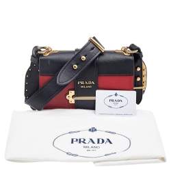 Pre Owned Prada Red/Black Leather Cahier Flap Shoulder Bag