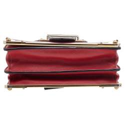 Pre Owned Prada Red/Black Leather Cahier Flap Shoulder Bag