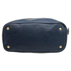 Pre Owned Prada Blue Vitello Daino Leather Cervo Hobo