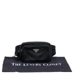Pre Owned Prada Black Nylon and Leather Belt Bag