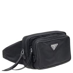 Pre Owned Prada Black Nylon and Leather Belt Bag