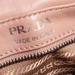 Pre Owned Prada Beige Leather Crystal Studded Camera Bag