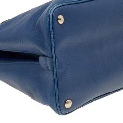 Pre Owned Prada Blue Saffiano Cuir Leather Open Promenade Tote