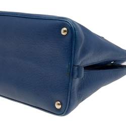 Pre Owned Prada Blue Saffiano Cuir Leather Open Promenade Tote